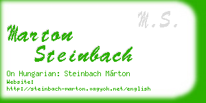 marton steinbach business card