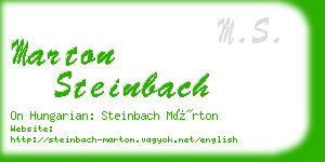 marton steinbach business card